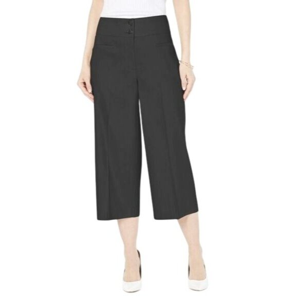 Alfani Womens High-Waist Deep Black Culotte Pants Size 12 - Picture 15 of 15
